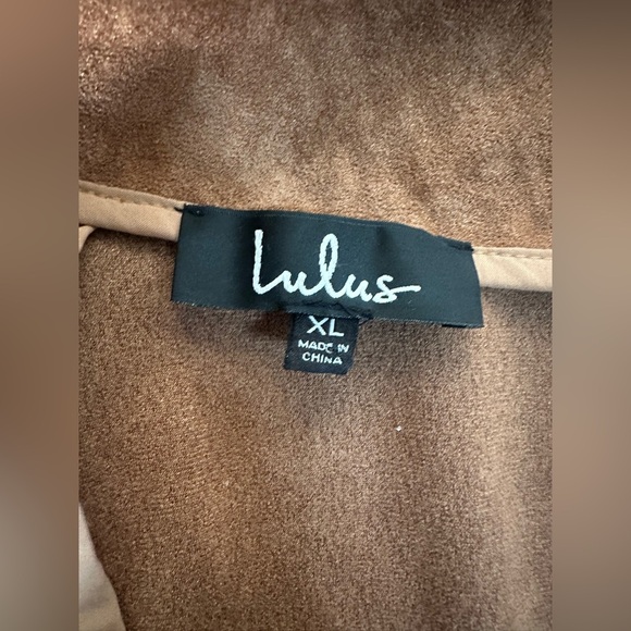 Lulu's Brown faux suede with Asymmetrical Zipper jacket size XL new with tag - Picture 8 of 12